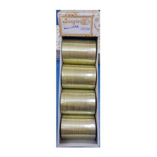 Metal Churi Box Pack Of 144 Bangles Color-CREAM Contact to Watsapp-9829507489 or Mail For Whole sale