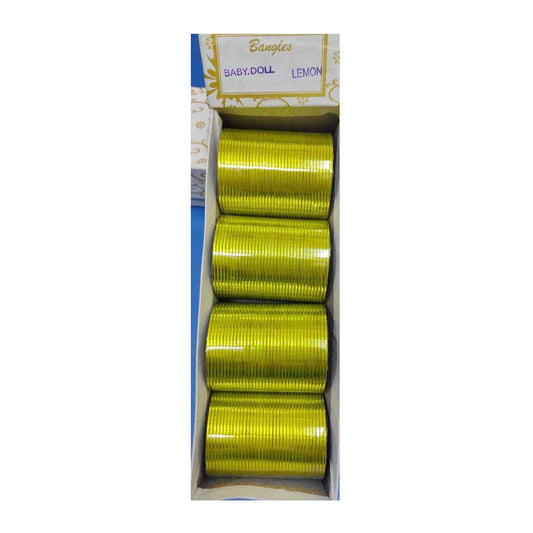 Metal Churi Box Pack Of 144 Bangles Color-LEMON Contact to Watsapp-9829507489 or Mail For Whole sale
