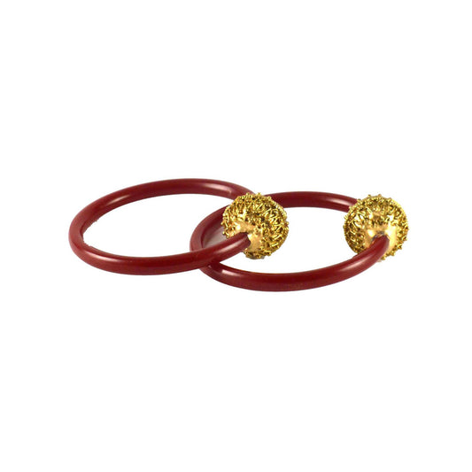 Red Plain Acrylic-Brass Bangle With Very Extra Large Size (Pack Of 2) (sku-ban1382)