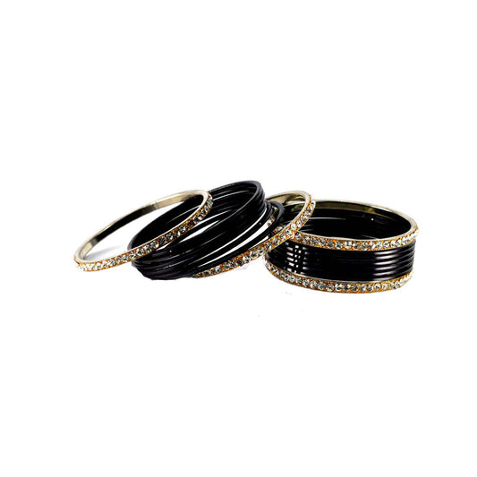 Black Stone Brass Bangle (Pack Of 16) (sku-ban1384)