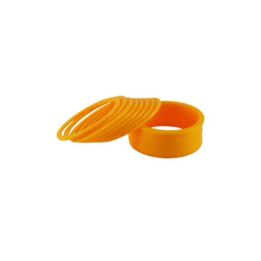 Yellow Plain Acrylic Bangle With Very Extra Large Size (Pack Of 18) (sku-ban1411)