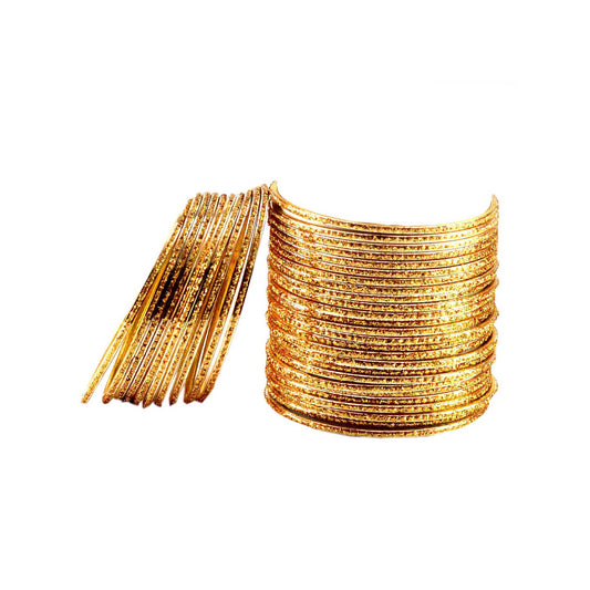 Golden Plain Brass Bangle (Pack Of 36) (sku-ban1445)