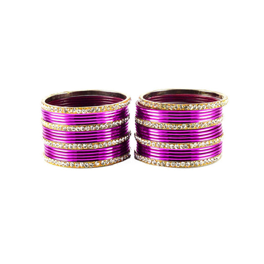 Dark Rani Stone Brass Bangle (Pack Of 32) (sku-ban1487)