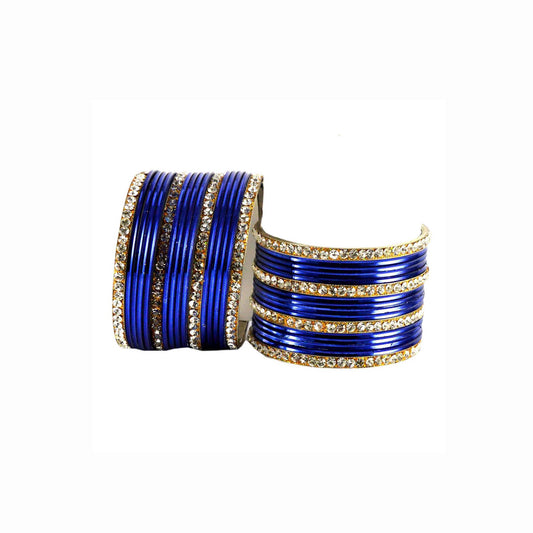 Dark Blue Stone Brass Bangle (Pack Of 32) (sku-ban1542)