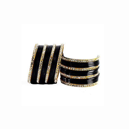 Black Stone Brass Bangle (Pack Of 32) (sku-ban1547)
