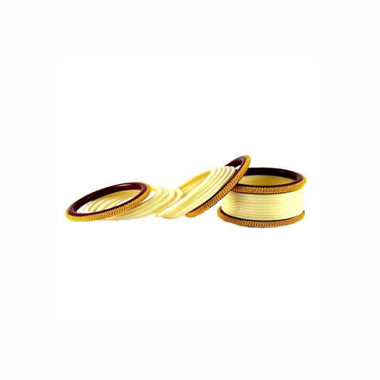 white Plain Acrylic Bangle With Extra Large Size (Pack Of 22) (sku-ban1550)