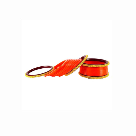 Orange Plain Acrylic Bangle With Extra Large Size (Pack Of 22) (sku-ban1557)