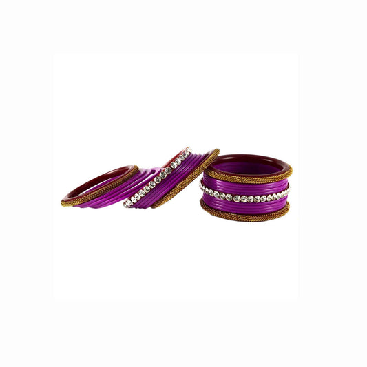 Rani Stone Acrylic Bangle With Extra Large Size (Pack Of 22) (sku-ban1566)
