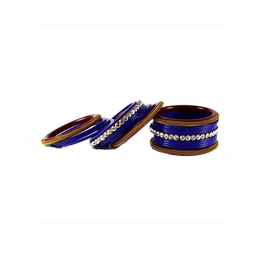 Blue Stone Acrylic Bangle With Extra Large Size (Pack Of 22) (sku-ban1567)
