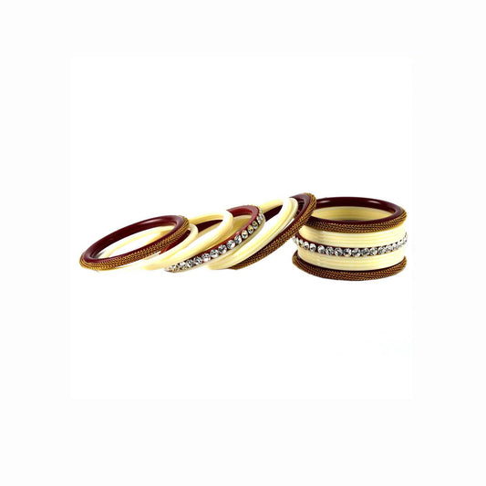 white Stone Acrylic Bangle With Extra Large Size (Pack Of 22) (sku-ban1569)