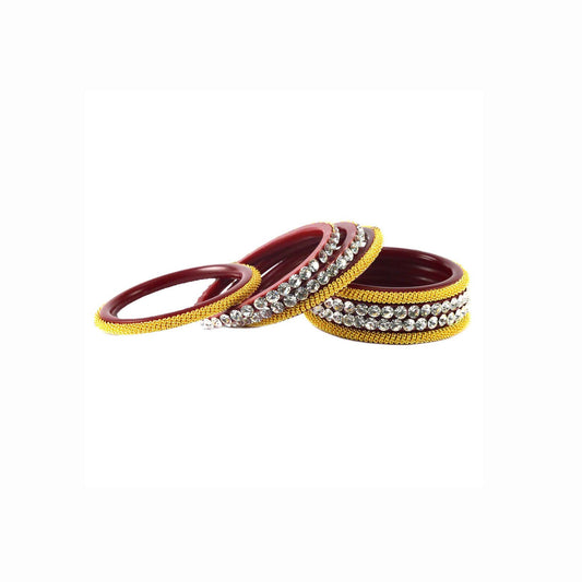Red Stone Acrylic Bangle With Extra Large Size (Pack Of 8) (sku-ban1575)