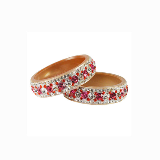 white Stone Acrylic Bangle With Extra Large Size (Pack Of 2) (sku-ban1588)