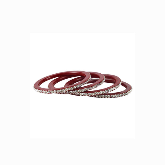 Red Stone Acrylic Bangle With Extra Large Size (Pack Of 4) (sku-ban1589)