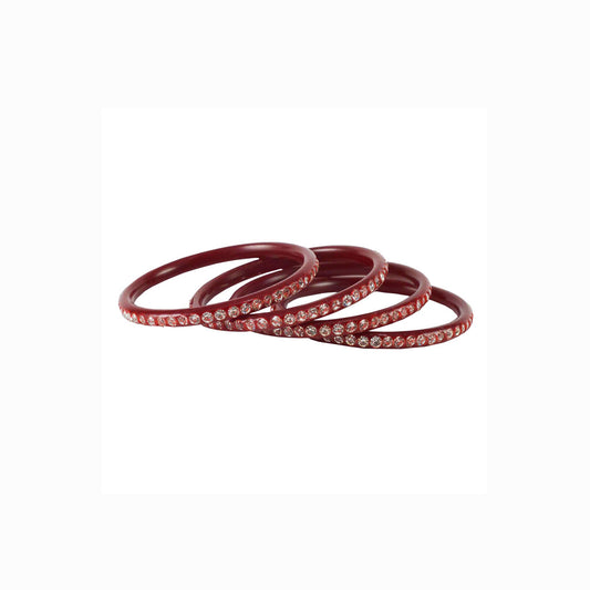 Red Stone Acrylic Bangle With Very Extra Large Size (Pack Of 4) (sku-ban1592)