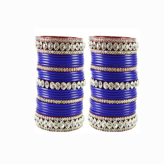 Blue Stone Acrylic Bangle With Extra Large Size (Pack Of 54) (sku-ban1678)