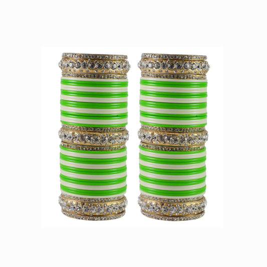 Multi Stone Acrylic-Brass Bangle With Extra Large Size (Pack Of 90) (sku-ban1735)