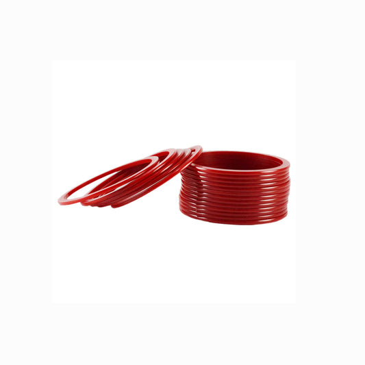 Red Plain Acrylic Bangle With Very Extra Large Size (Pack Of 18) (sku-ban1827)