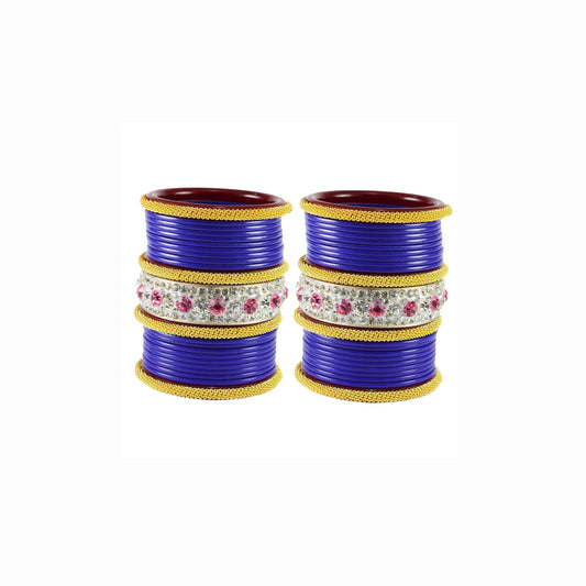 Blue Stone Acrylic Bangle With Extra Large Size (Pack Of 46) (sku-ban1849)