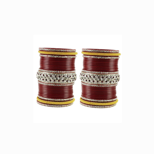 Red Stone Acrylic Bangle With Extra Large Size (Pack Of 54) (sku-ban1866)