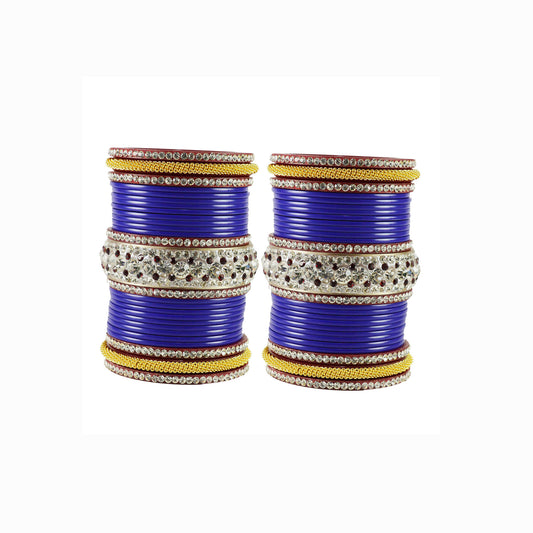 Blue Stone Acrylic Bangle With Extra Large Size (Pack Of 54) (sku-ban1874)