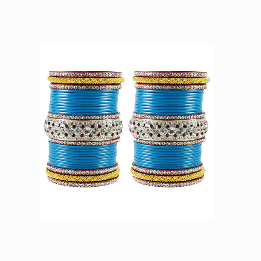 Firozi Stone Acrylic Bangle With Extra Large Size (Pack Of 54) (sku-ban1878)