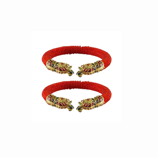 Red Plain Acrylic-Brass Bangle With Very Extra Large Size (Pack Of 2) (sku-ban2380)