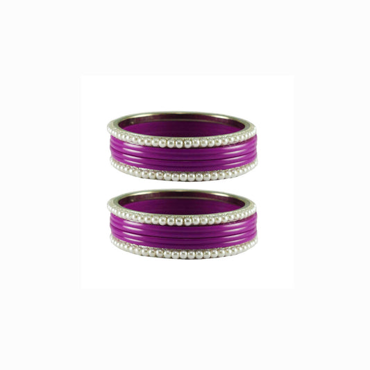 Rani Moti Acrylic-Brass Bangle With Extra Large Size (Pack Of 12) (sku-ban2870)