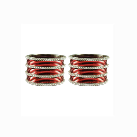 Maroon Moti Brass Bangle With Extra Large Size (Pack Of 32) (sku-ban2910)