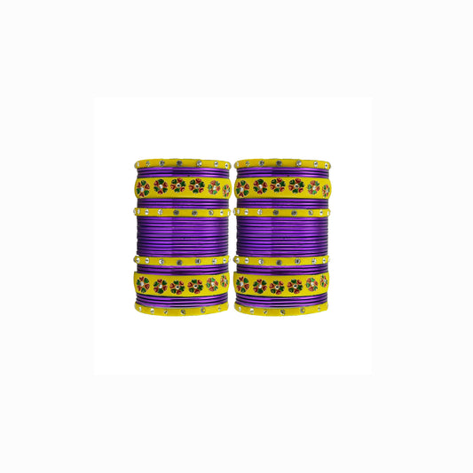 Jamani Brass Stone Stud Bangle Pack Of-60 (sku-ban29689)