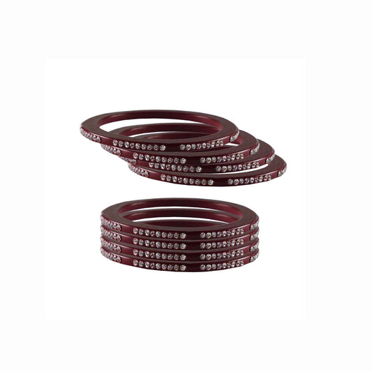 Red Stone Lac Pure Lakh Rajasthani Bangle (Pack Of 8) (sku-ban3029)