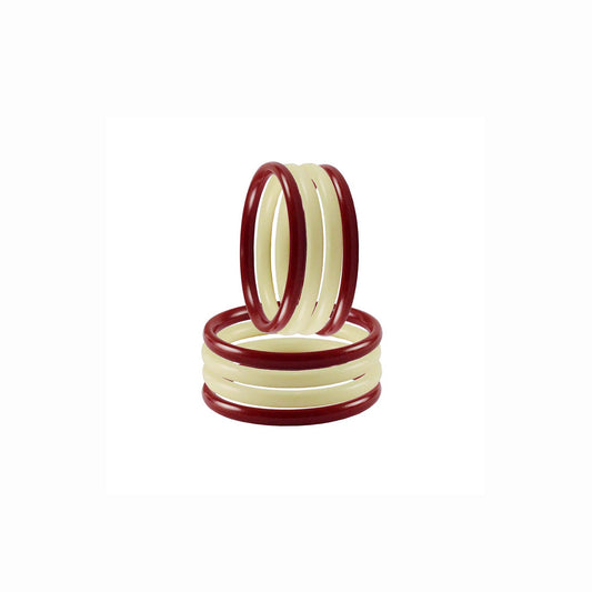 Red-Cream Plain Acrylic Bangle With Very Extra Large Size (Pack Of 8) (sku-ban3054)