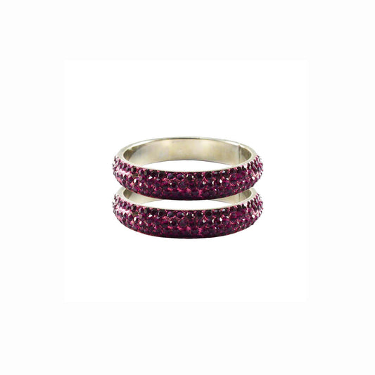 Rani Stone Brass Bangle With Extra Large Size (Pack Of 2) (sku-ban3161)