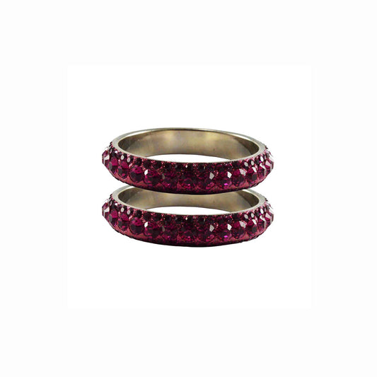 Rani Stone Brass Bangle With Extra Large Size (Pack Of 2) (sku-ban3162)