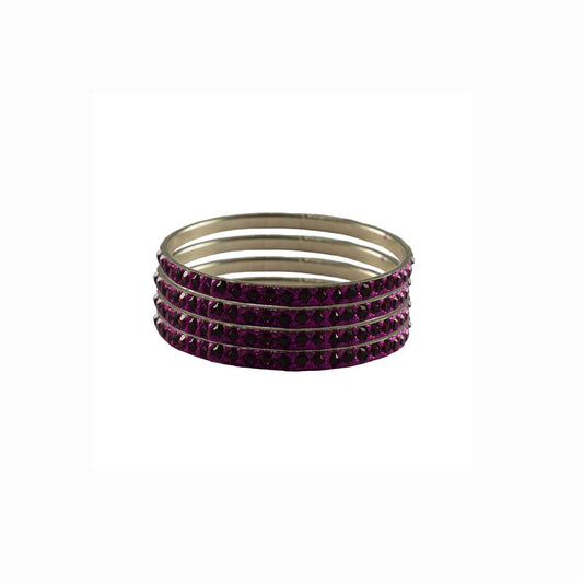 Rani Stone Brass Bangle With Extra Large Size (Pack Of 4) (sku-ban3163)