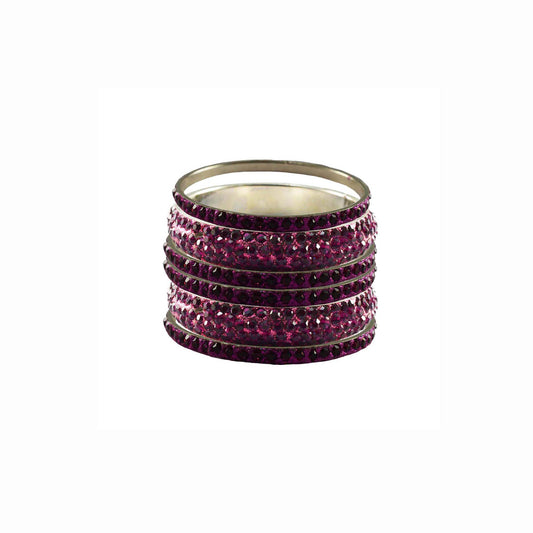 Rani Stone Brass Bangle With Extra Large Size (Pack Of 6) (sku-ban3164)