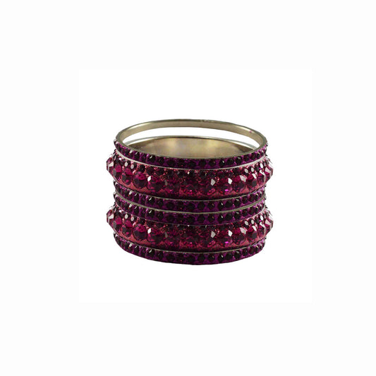 Rani Stone Brass Bangle With Extra Large Size (Pack Of 6) (sku-ban3165)