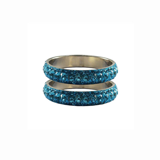 Firozi Stone Brass Bangle With Extra Large Size (Pack Of 2) (sku-ban3172)
