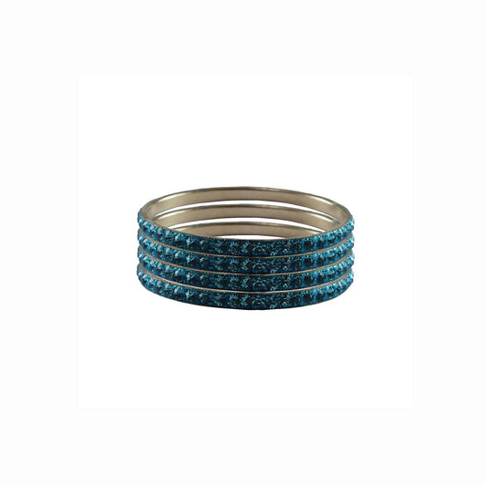 Firozi Stone Brass Bangle With Extra Large Size (Pack Of 4) (sku-ban3173)
