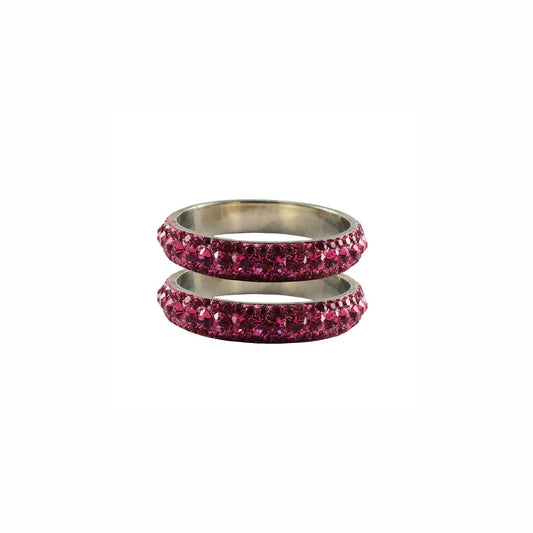 Light Rani Stone Brass Bangle With Extra Large Size (Pack Of 2) (sku-ban3181)