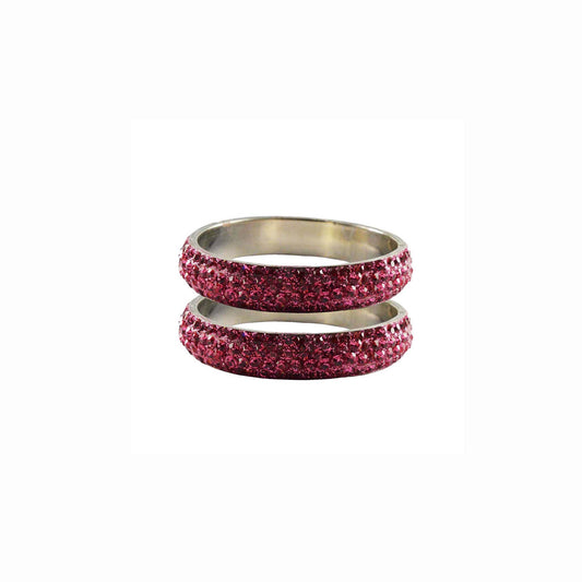 Light Rani Stone Brass Bangle With Extra Large Size (Pack Of 2) (sku-ban3182)