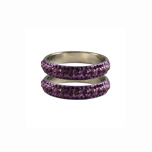 Voilet Stone Brass Bangle With Extra Large Size (Pack Of 2) (sku-ban3211)