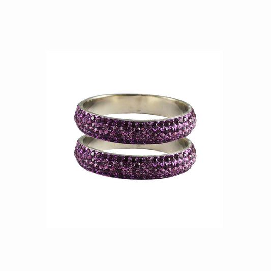 Voilet Stone Brass Bangle With Extra Large Size (Pack Of 2) (sku-ban3212)