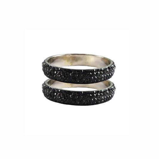 Gray Stone Brass Bangle With Extra Large Size (Pack Of 2) (sku-ban3217)