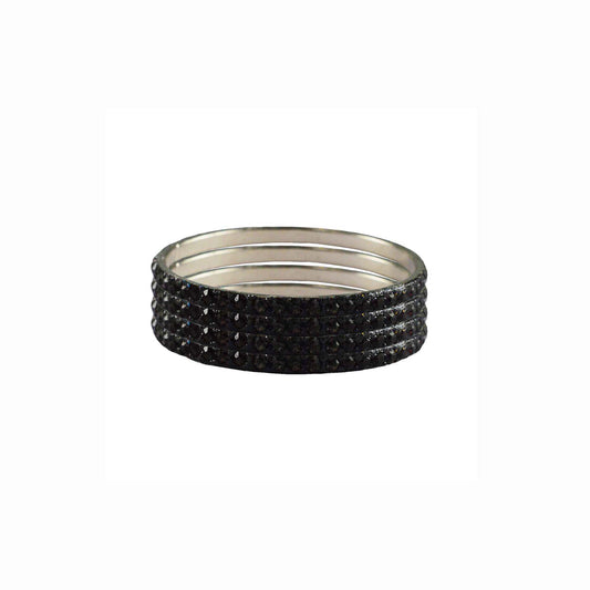 Gray Stone Brass Bangle With Extra Large Size (Pack Of 4) (sku-ban3218)