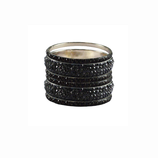Gray Stone Brass Bangle With Extra Large Size (Pack Of 6) (sku-ban3220)
