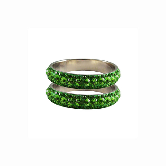 Light Green Stone Brass Bangle With Extra Large Size (Pack Of 2) (sku-ban3226)