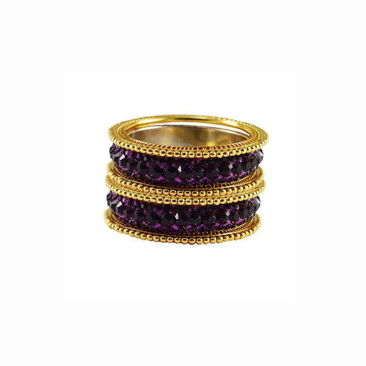 Rani Stone Brass Bangle With Extra Large Size (Pack Of 6) (sku-ban3248)