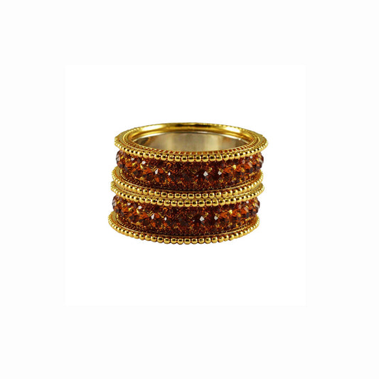 Copper Stone Brass Bangle With Extra Large Size (Pack Of 6) (sku-ban3260)