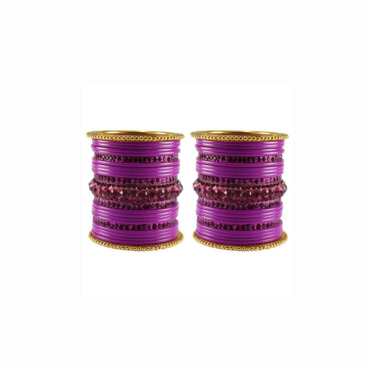 Rani Stone Acrylic-Brass Bangle With Extra Large Size (Pack Of 46) (sku-ban3302)