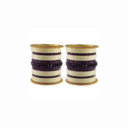 Multi Stone Acrylic-Brass Bangle With Extra Large Size (Pack Of 46) (sku-ban3318)